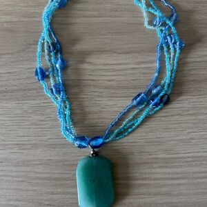 Blue and Green Beaded Necklace